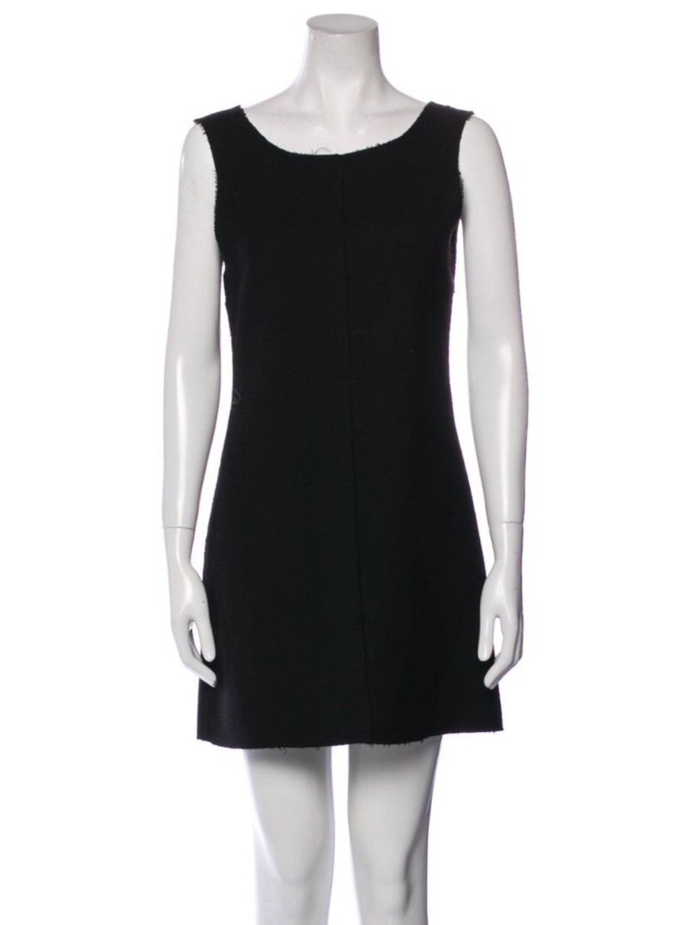 Dolce & Gabbana Black Wool Sleeveless Scoop-Neck Mini Dress
